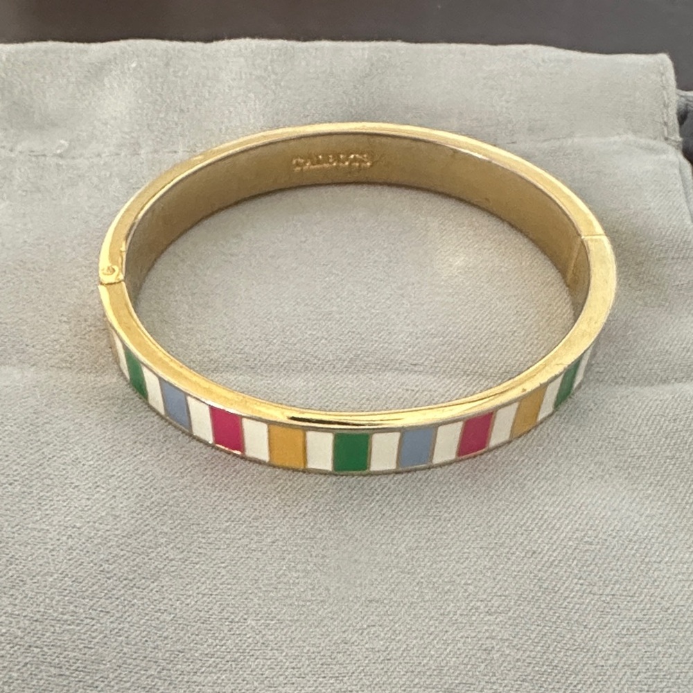 Kate Spade Colorful Striped Gold Bangle Bracelet